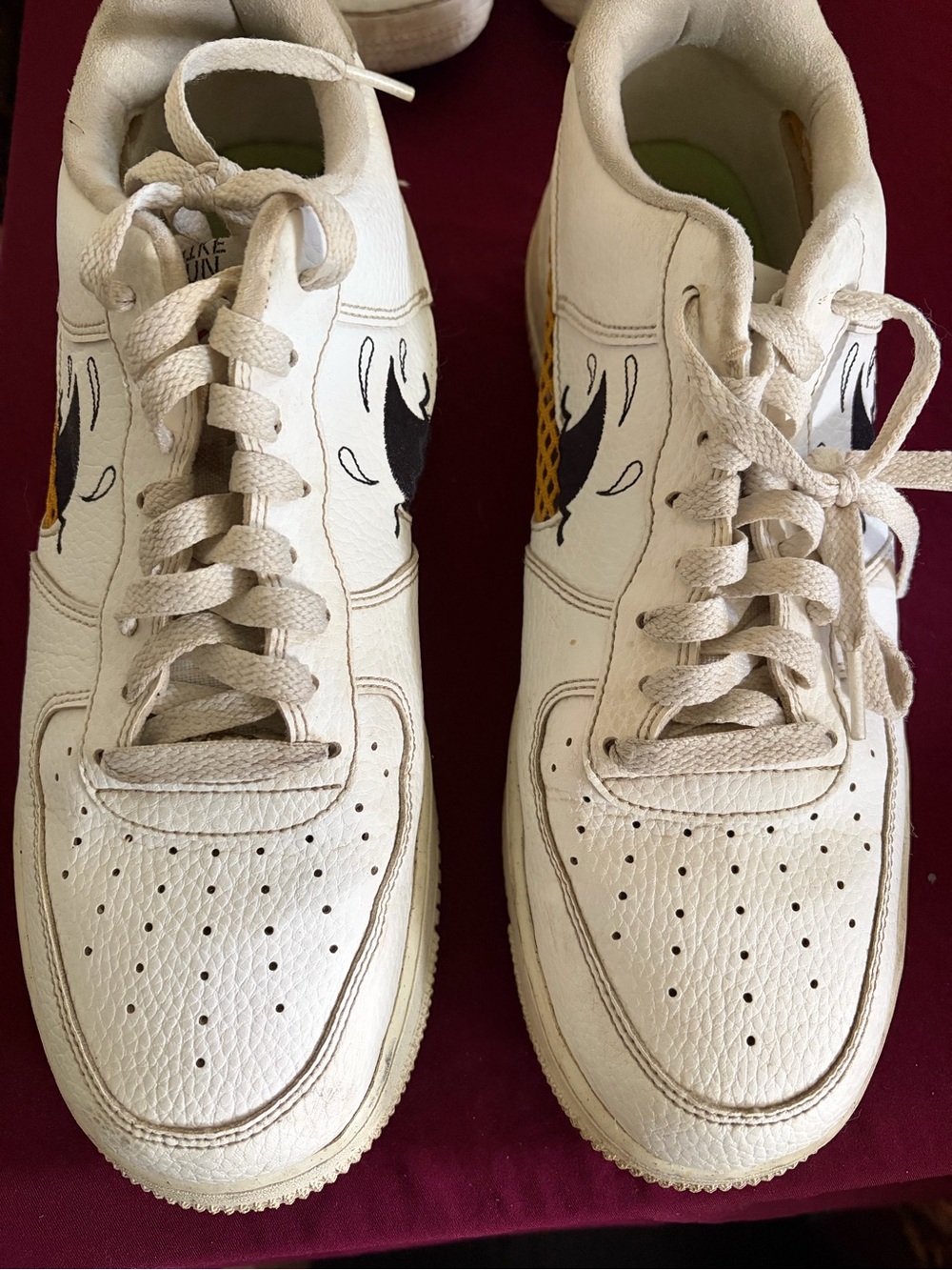 Nike One Surf Club White Leather Men's Sneakers with Yellow beach accent